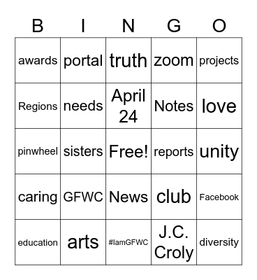 Federation Day Bingo Card