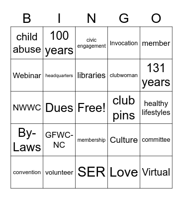 Federation Day Bingo Card