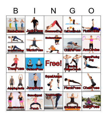 Fitness Bingo Card