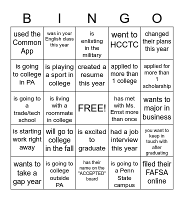DECISION DAY - Find someone who... Bingo Card