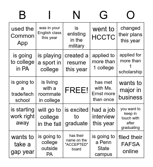 DECISION DAY - Find someone who... Bingo Card