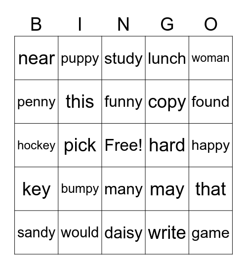 Spring Bingo Card