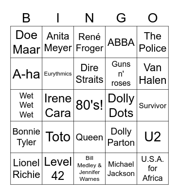 The eighties are back Bingo Card