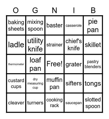 titled Bingo Card