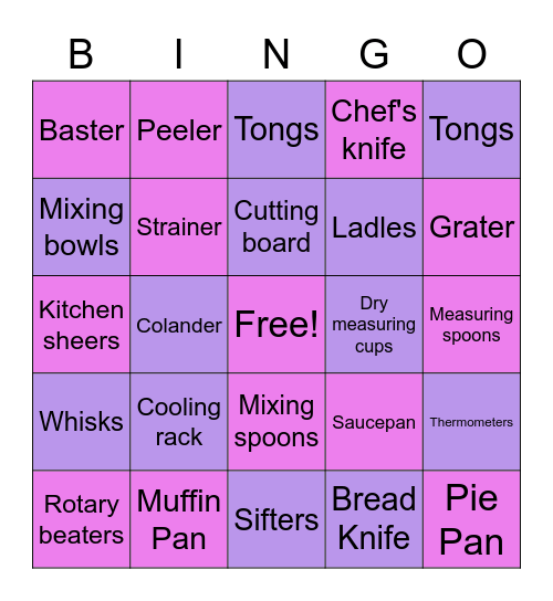 Tater tot's Bingo Card