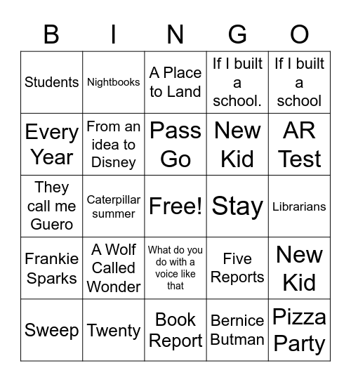 2020 Bluebonnet Bingo Card