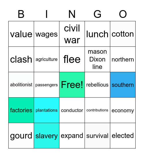 vocabulary Bingo Card