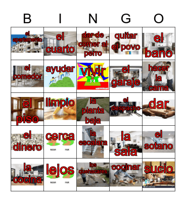 Spanish Vocab Bingo Card