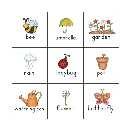 SPRING Bingo Card