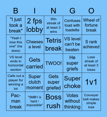 Walkies 2.0 Bingo Card
