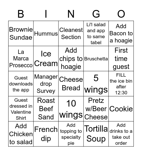 Mellow Love Bingo Card