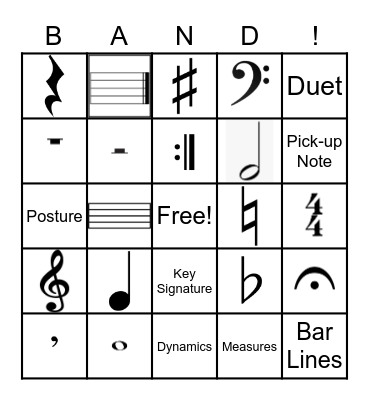 Band Bingo Card