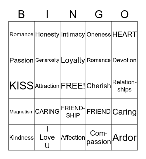 Will u b my Valentine? Bingo Card
