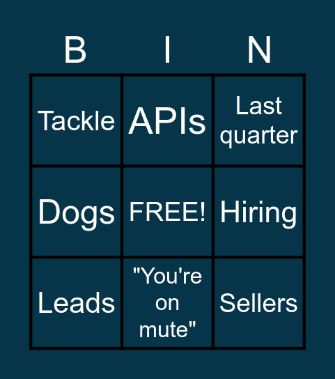 Tackle Buzz Words Bingo Card