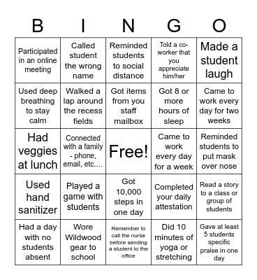 Spring Bingo Card