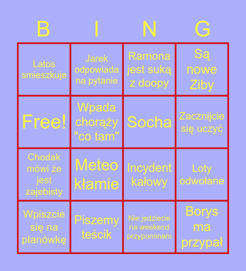 Eskadra Bingo Card