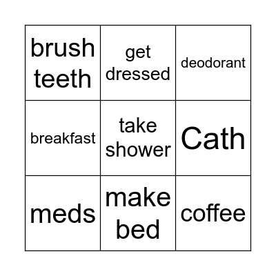 tomorrow morning Bingo Card