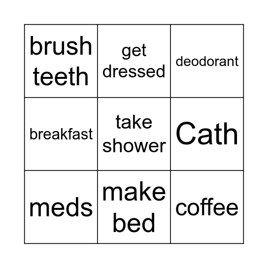 tomorrow morning Bingo Card