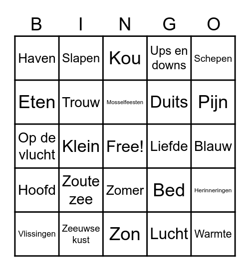 Random verhalen bingo Card