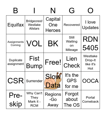 Watson Team Bingo Card
