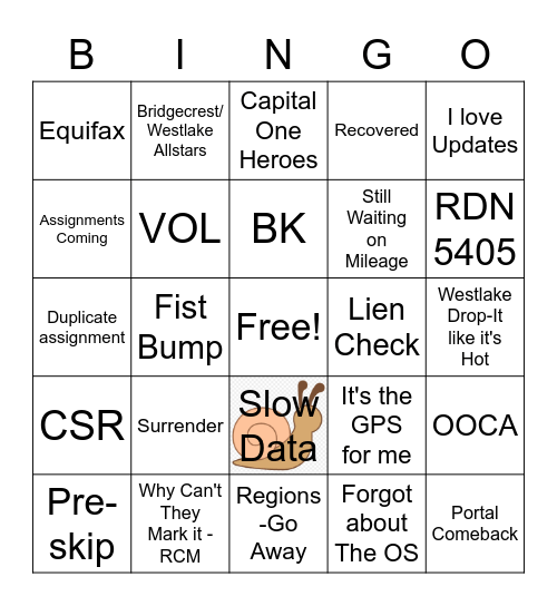 Watson Team Bingo Card