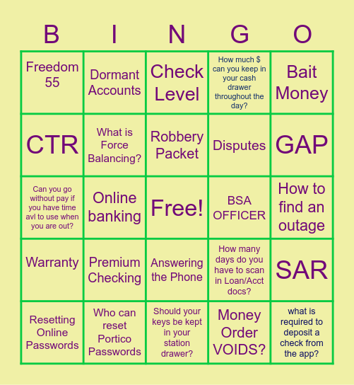 Upstate  Bingo Card