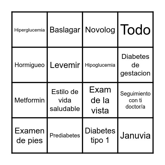 Dia-Bingo Card