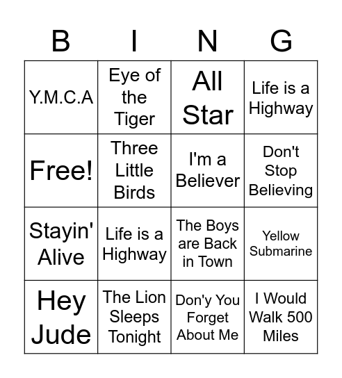 Pablo's Bingo Game! Bingo Card