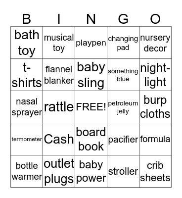 BABY BINGO Card