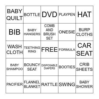 BABY BINGO Card