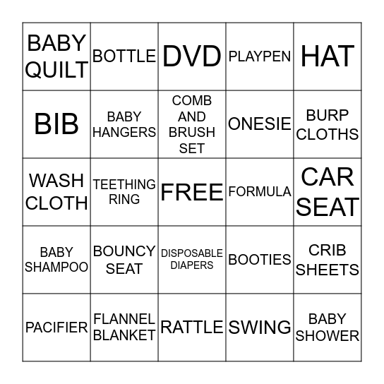 BABY BINGO Card