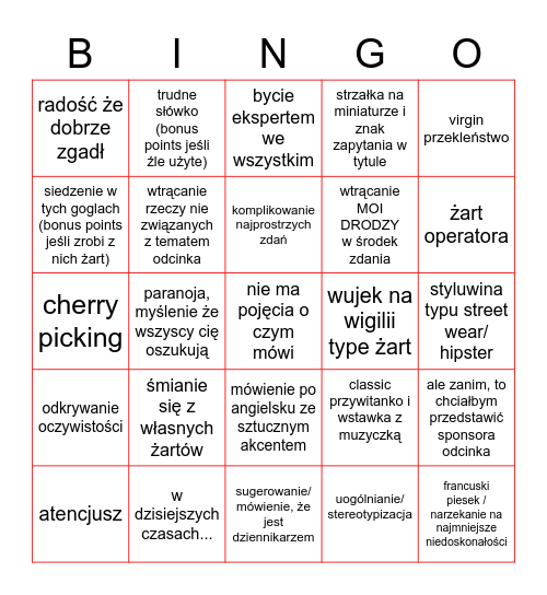 Dziennikarzyk Bingo Card