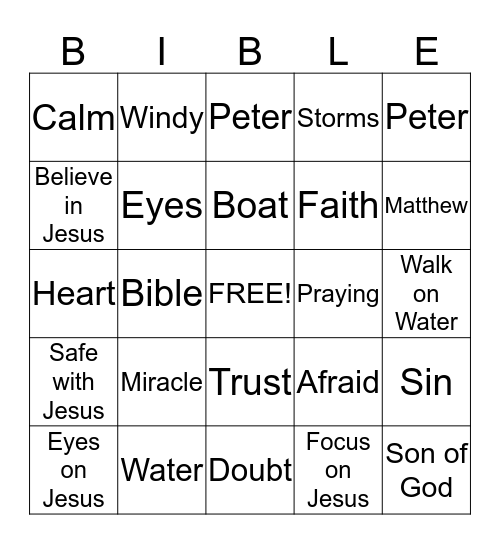 Jesus walks on water! Bingo Card