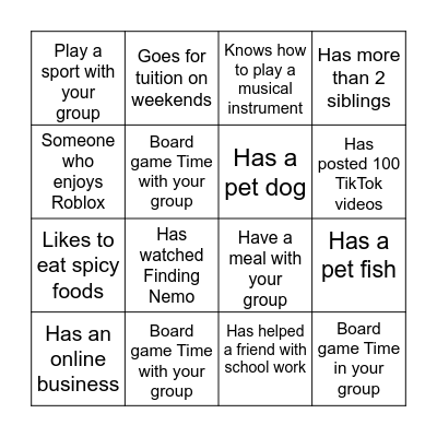 Do I know you? Bingo Card