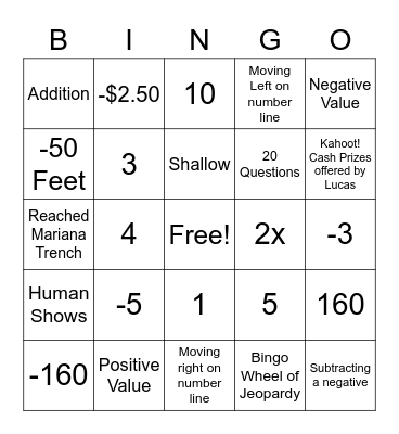 WIN Bingo Wheel of Jeopardy Bingo Card