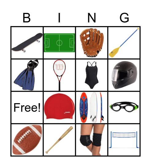 Equipment sport Bingo Card
