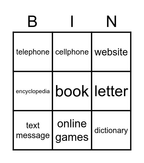 TECHNOLOGY Bingo Card