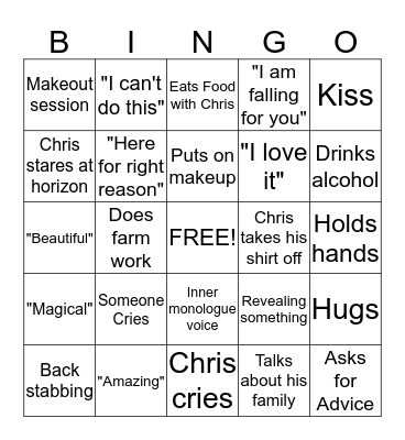 The Bachelor 2015 Prince Farming Bingo Card