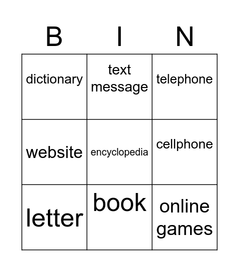 PAST AND PRESENT COMMUNICATION Bingo Card