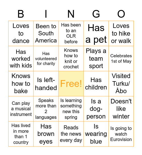 Open Living Room goes spring Bingo Card