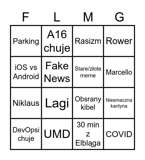 SILLY BINGO Card