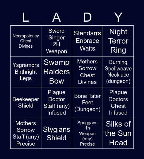 ESO BINGO Card