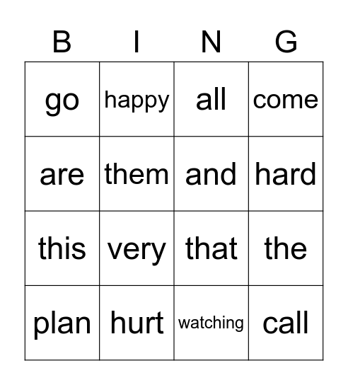 Benji Bingo Card