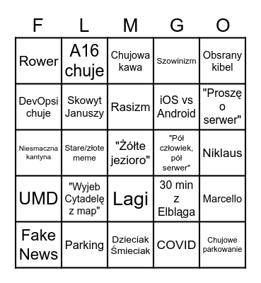 SILLY BINGO Card