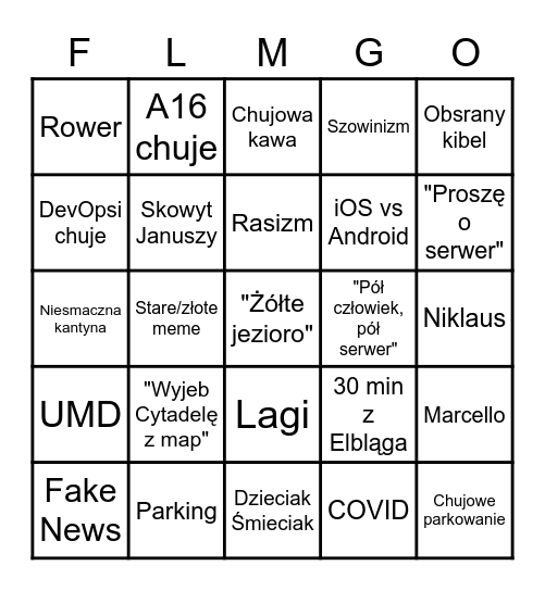 SILLY BINGO Card