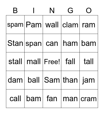 Glued Sounds Bingo Card