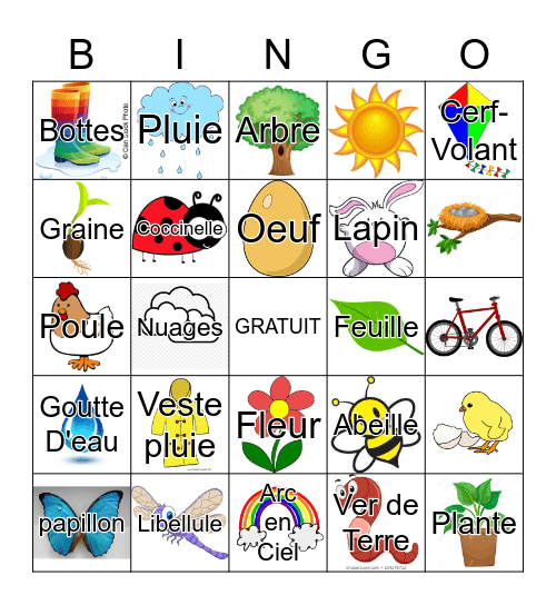 LE PRINTEMPS Bingo Card