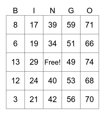 DCP - TROPANG JC TV Bingo Card