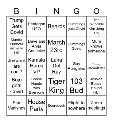2020 Bingo Card