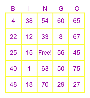 MA'AM DHEBZ G. Bingo Card